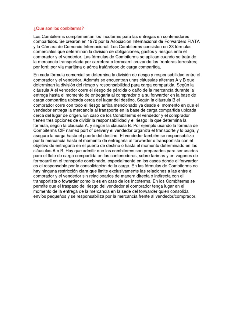 Combiterms: Obligaciones en Carga Compartida | PDF | Industrias ...