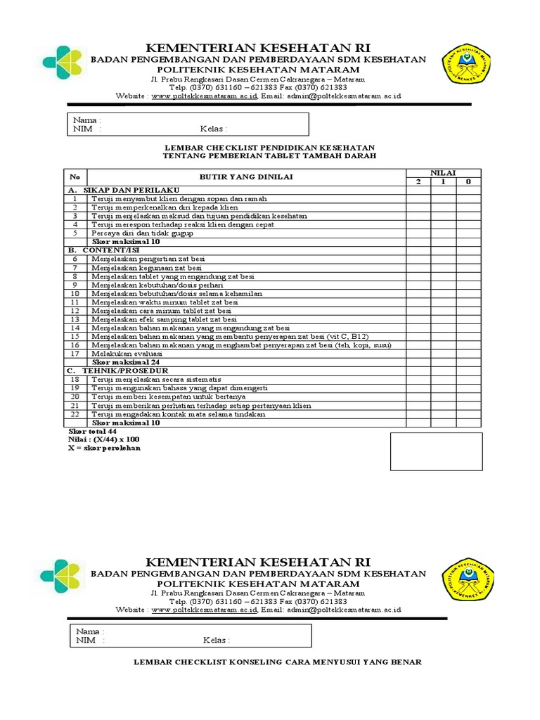 Ceklist PPK II Dan PPK III 2020 | PDF