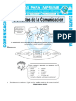 Ficha Elementos de La Comunicacion para Cuarto de Primaria