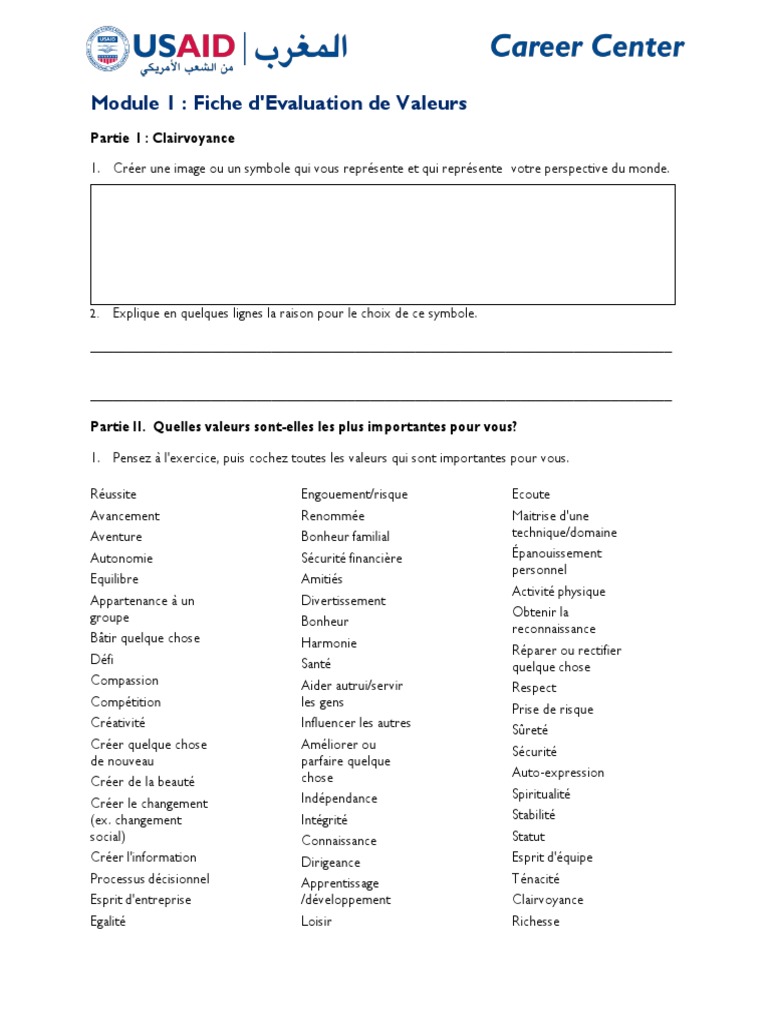 01 Values Assessment | PDF | Concept de psychologie | Nature humaine