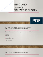 Auditing and Assurance: Specialized Industry