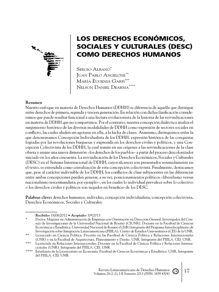 Derechos Económicos, Sociales y Culturales | PDF | Derechos humanos ...