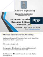 Mechanical Engineering: Lecture 6 - Introduction To: Dynamics & Kinematics - Newton's Law