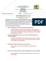 Meningitis: Critical Thinking Exercise No