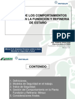 GESTIÓN DE LOS COMPORTAMIENTOS SEGUROS EN LA FUNDICIÓN Y REFINERIA DE ESTAÑO