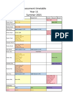 Assessment Timetable Summer 2021