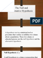 The Null and Alternative Hypothesis