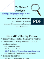 Chapter 7 - Rate of Return Analysis: EGR 403 Capital Allocation Theory