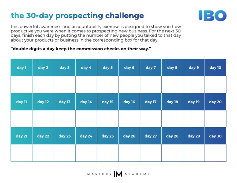 30-Day Prospecting Challenge Guide | PDF