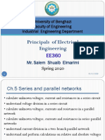 Principals of Electrical Engineering: University of Benghazi Faculty of Engineering Industrial Engineering Department