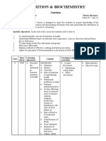 Nutrition & Biochemistry: Nutrition Placement: First Year