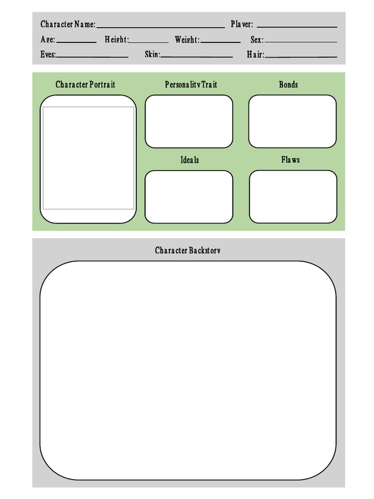 D&D Character Sheet Template | PDF | Gaming | Role Playing Games