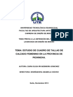 Tema: Estudio de Cuadro de Tallas de Calzado Femenino en La Provincia de Pichincha