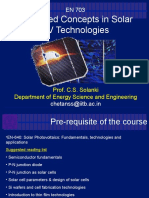 Advanced Concepts in Solar PV Technologies: Prof. C.S. Solanki Department of Energy Science and Engineering
