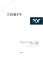Genesys Interactive Insights User's Guide: Managing The BI 4.1 Environment