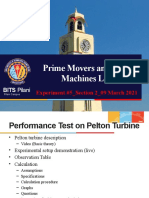 Prime Movers and Fluid Machines Lab: Experiment #5 - Section 2 - 09 March 2021