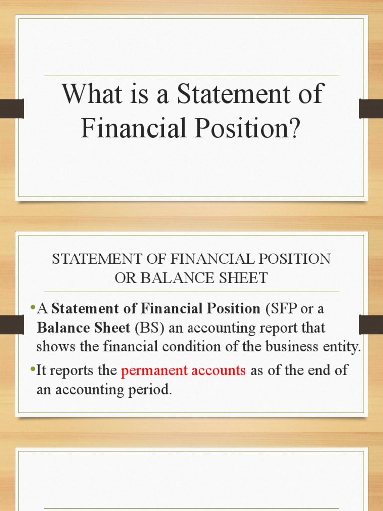 Understanding Statement of Financial Position | PDF