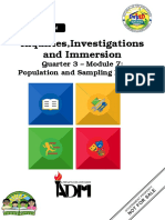 Inquiries, Investigations and Immersion: Quarter 3 - Module 7: Population and Sampling Methods
