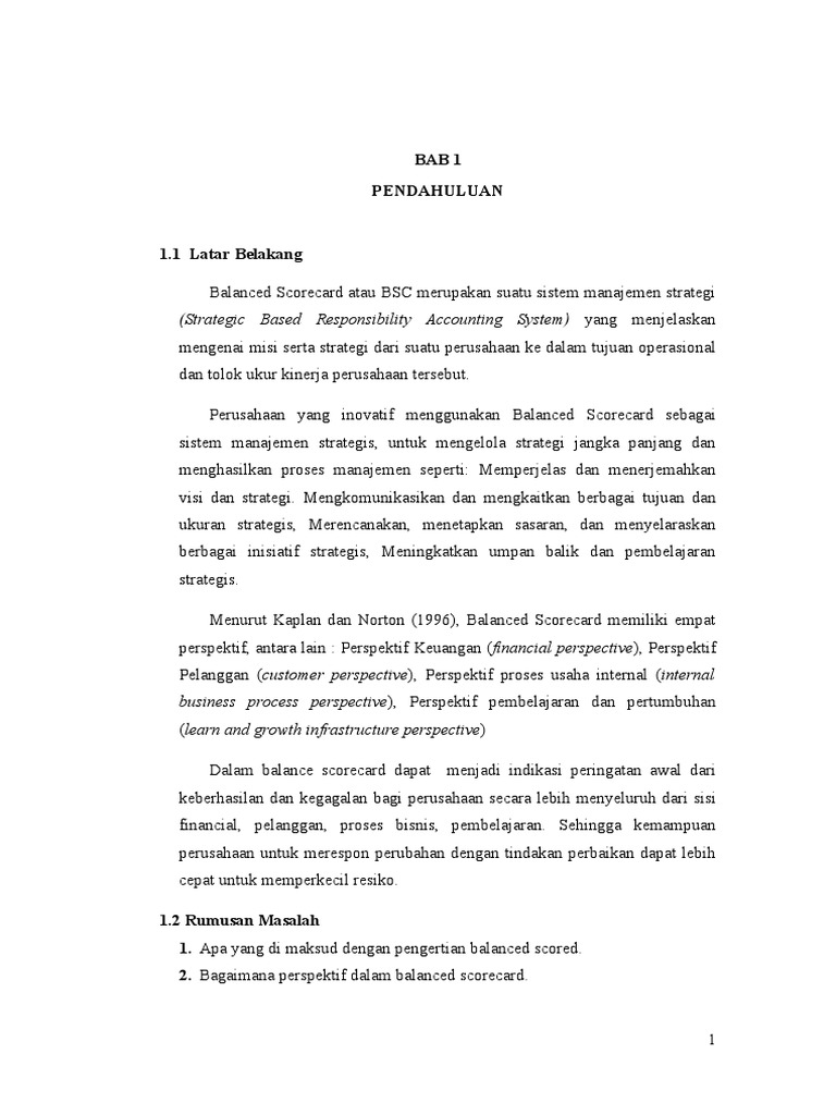 Balanced Scorecard | PDF