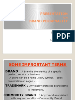 Presentation On Brand Personality: Submitted by