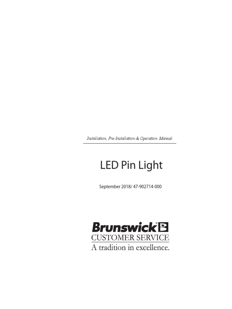 LED Pin Light Installation, PreInstallation & Operation Manual PDF