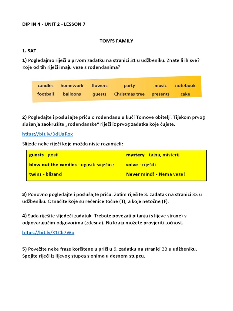 Dip in 4 Unit 2 Lesson 7 | PDF