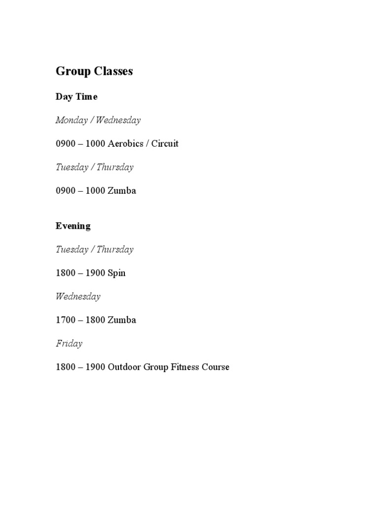 Group Classes | PDF