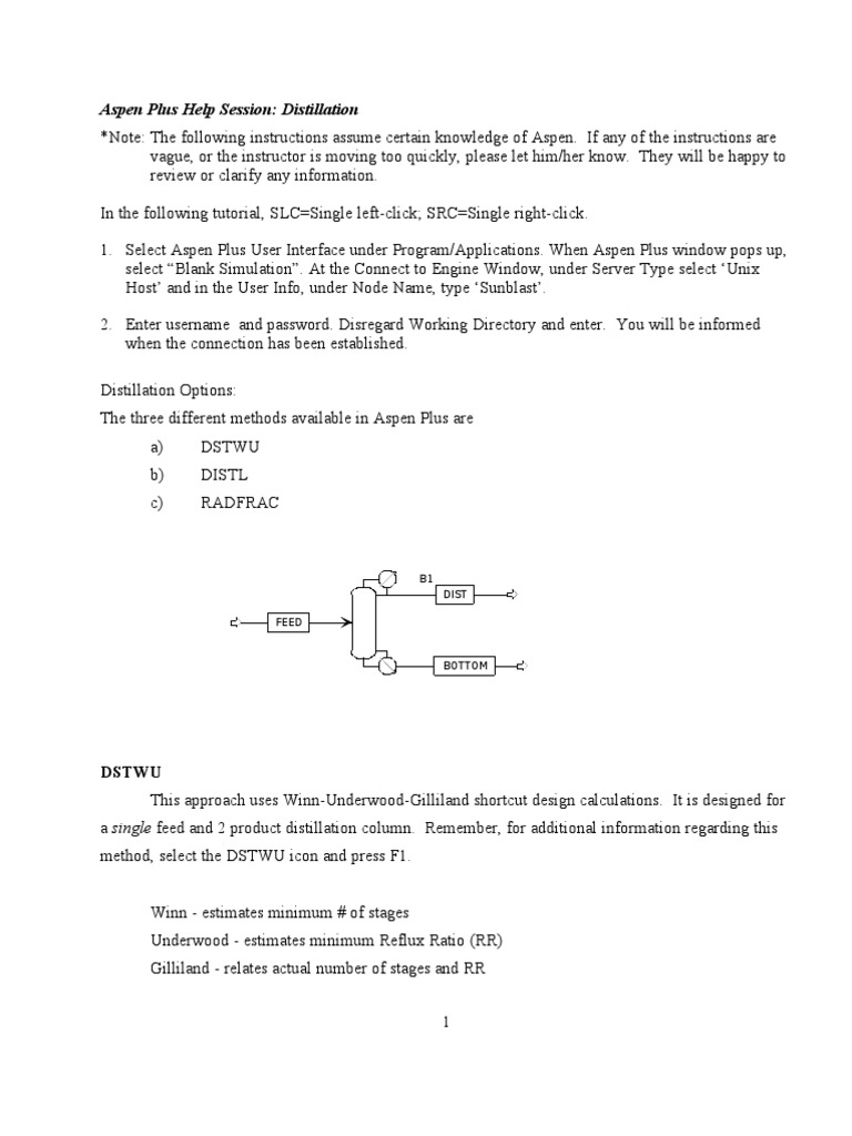 Distillation Methods in Aspen Plus | PDF | Distillation | Chemistry