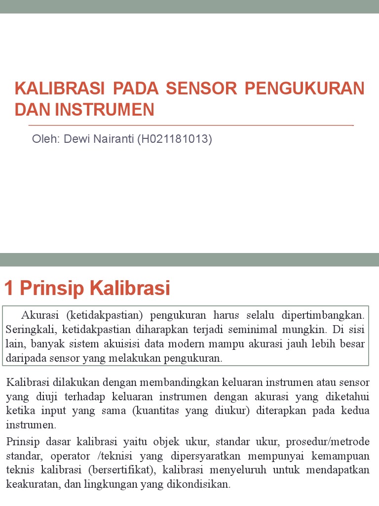 Kalibrasi Sensor dan Instrumen Pengukuran | PDF