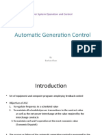 Automatic Generation Control: Power System Operation and Control