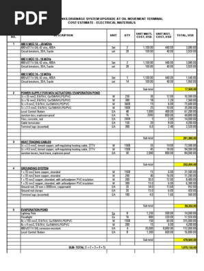 Cost Estimate - electrical