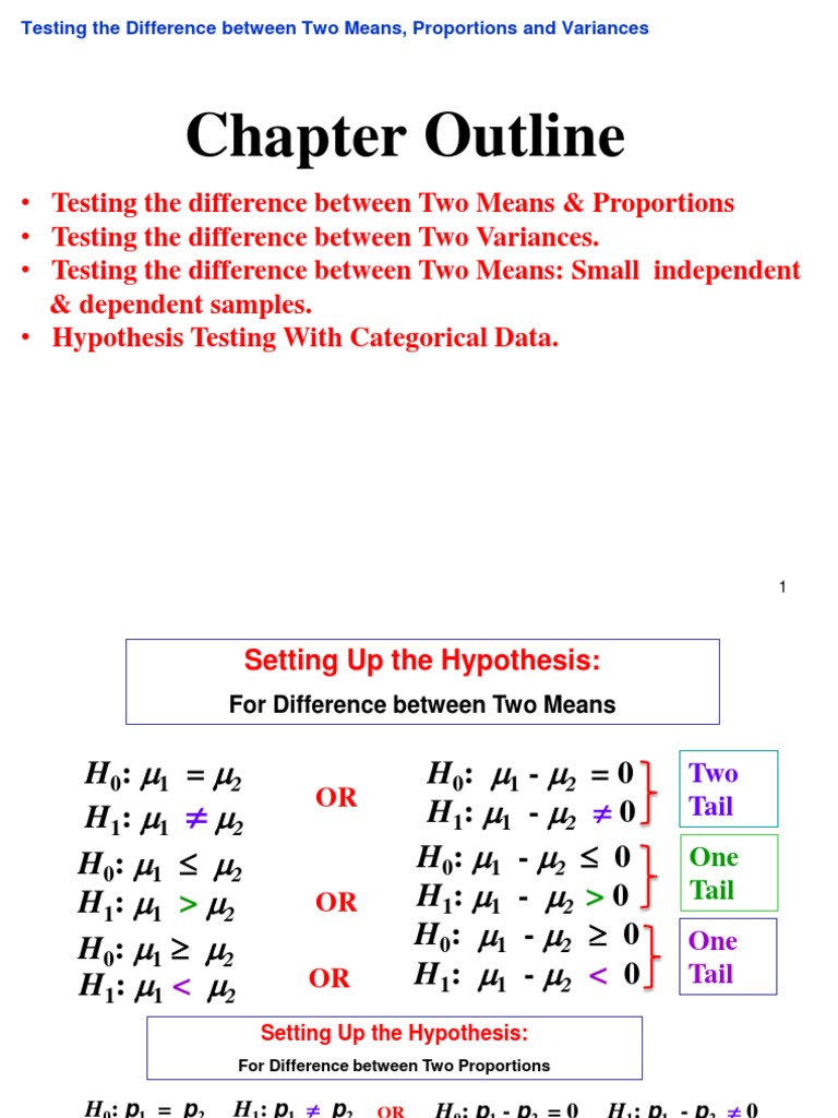 Difference Testing for Means and Proportions | PDF | Chi Squared Test ...