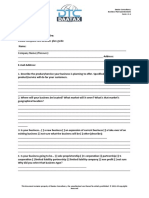 Business Plan Questionnaire Form V1.0