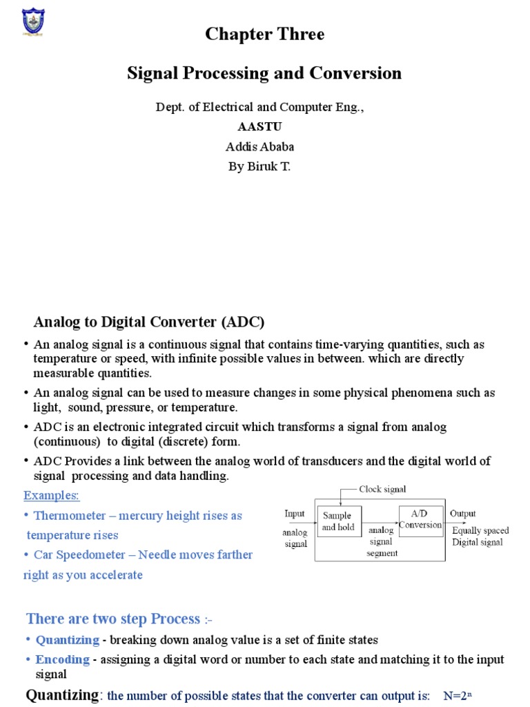 Chapter 3-3 Signal Processing Elemnt Part Three | PDF | Analog To ...