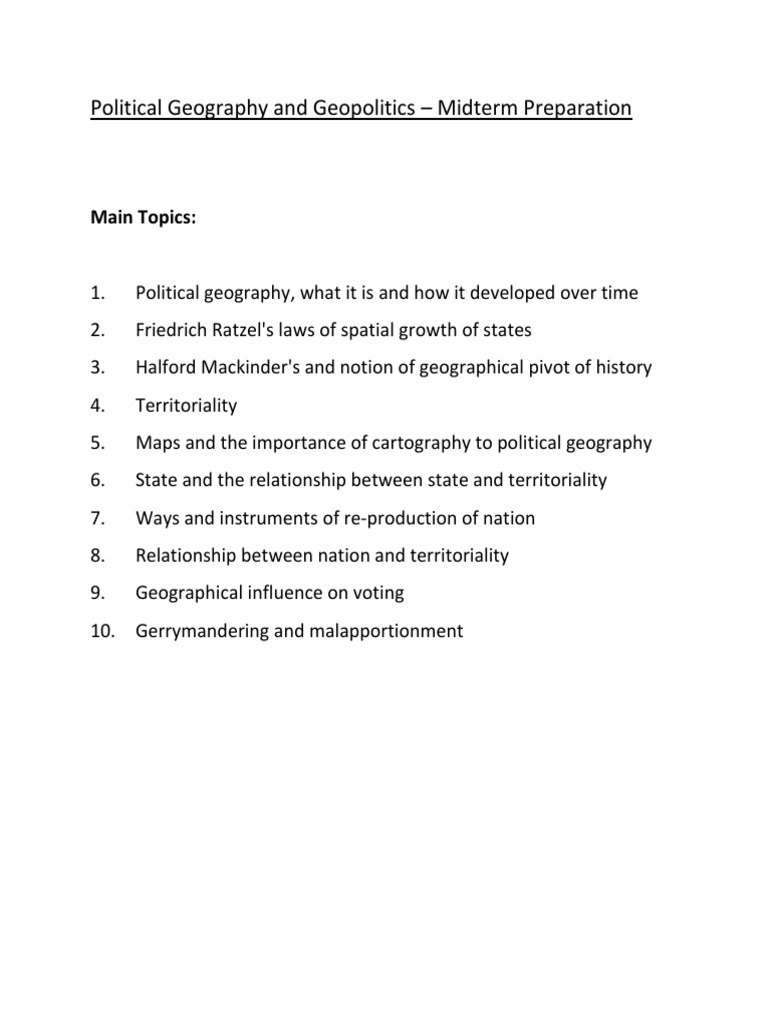 Geopolitics vs Political Geography | PDF
