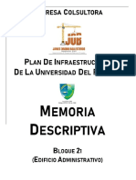 Memoria Descriptiva Bloque 21 (Edificio Administrativo)