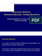 Univariate Statistics: Statistical Inference: Testing Hypothesis