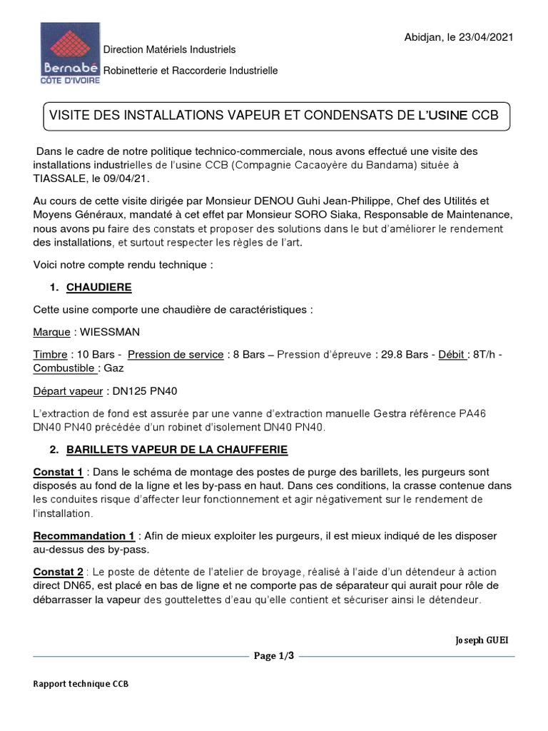 Améliorations des installations CCB | PDF | Chaudière | Condensation
