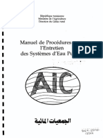 Manuel de Procédures Pour L'entretien Des Systèmes D'eau Publics