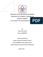 The Swot Analysis and Development Strategy of A Foreign Company in Global Market (A Case Study of PT. Sunlot Indonesia Company)