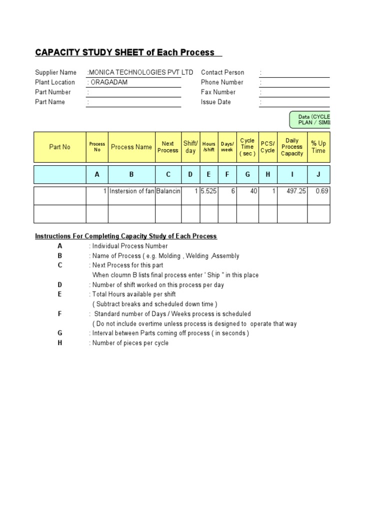 Capacity Study Sheet Template | PDF | Computing | Computing And ...