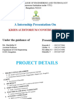 A Internship Presentation On: Kries Auditorium Construction