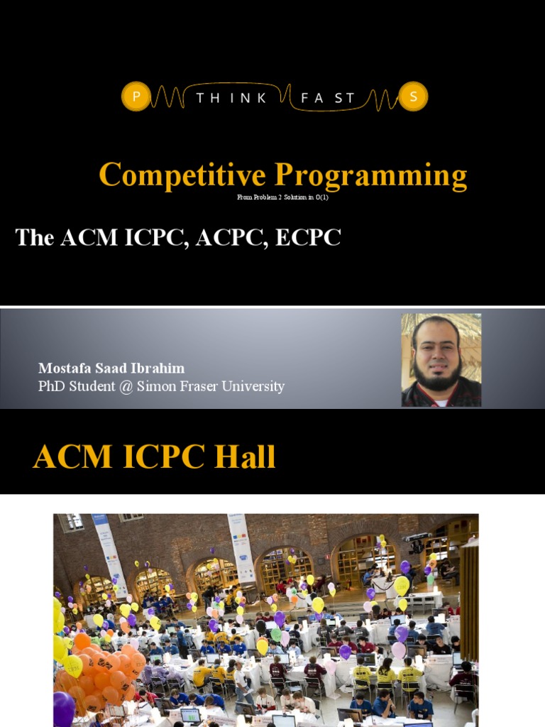 The Acm Icpc Acpc Ecpc Pdf Association For Computing Machinery Computer Programming