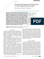 Situational Leadership Style Supports The Performance of Doctors in The Military Based Hospital