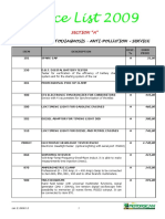 Price List 2009: Section "A" Section "A" Section "A" Section "A"