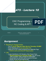 IENG 475 - Lecture 10: CNC Programming - NC Coding & APT