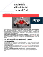 La importancia de la Responsabilidad Social Universitaria en el Perú