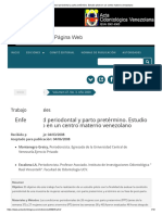 Enfermedad Periodontal y Parto Pretérmino. Estudio Piloto en Un Centro Materno Venezolano