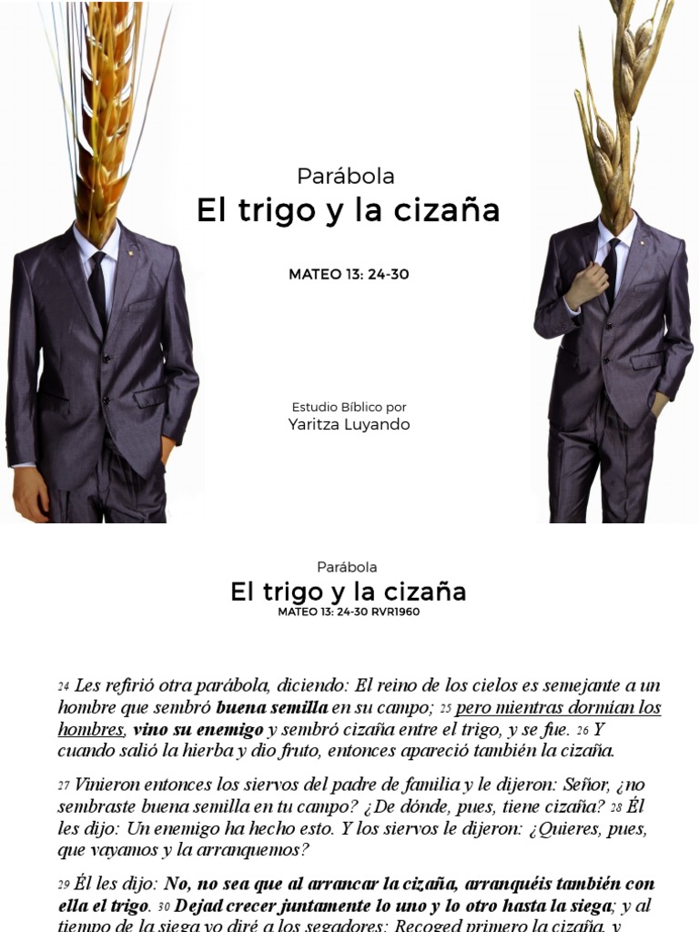 Parábola El Trigo y La Cizaña | PDF | Parábolas de Jesús | Creencia ...