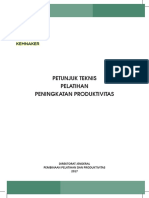 Buku Petunjuk Teknis Pelatihan Peningkatan Produktivitas - 2017
